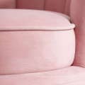 Wholesale Furniture Sofa Lounge Gold Legs Pink Velvet Shell Shaped Armchair modern